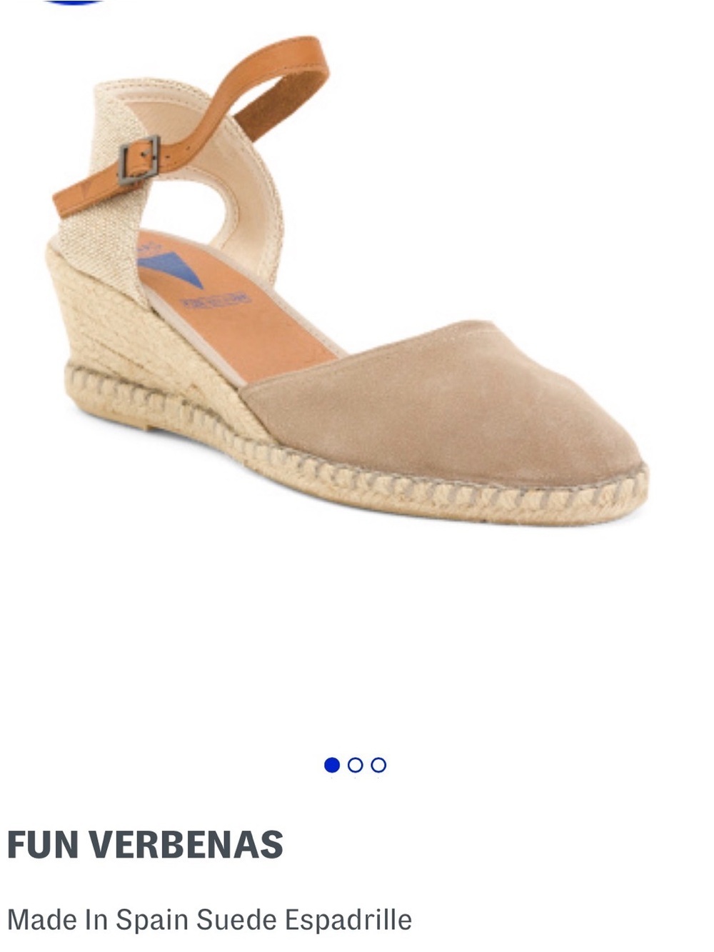 Verbenas Tan Suede Espadrille Wedge